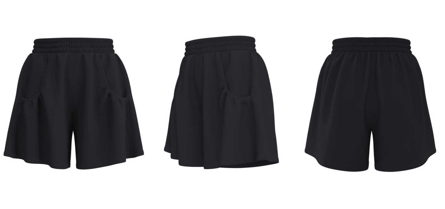 Black loose fit sports shorts – custom logo activewear supplier