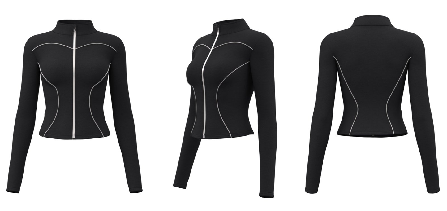 Custom Women’s Zip-Up Activewear Jacket – Yoga & Jogging Slim Fit | Logo Printing | MOQ 100