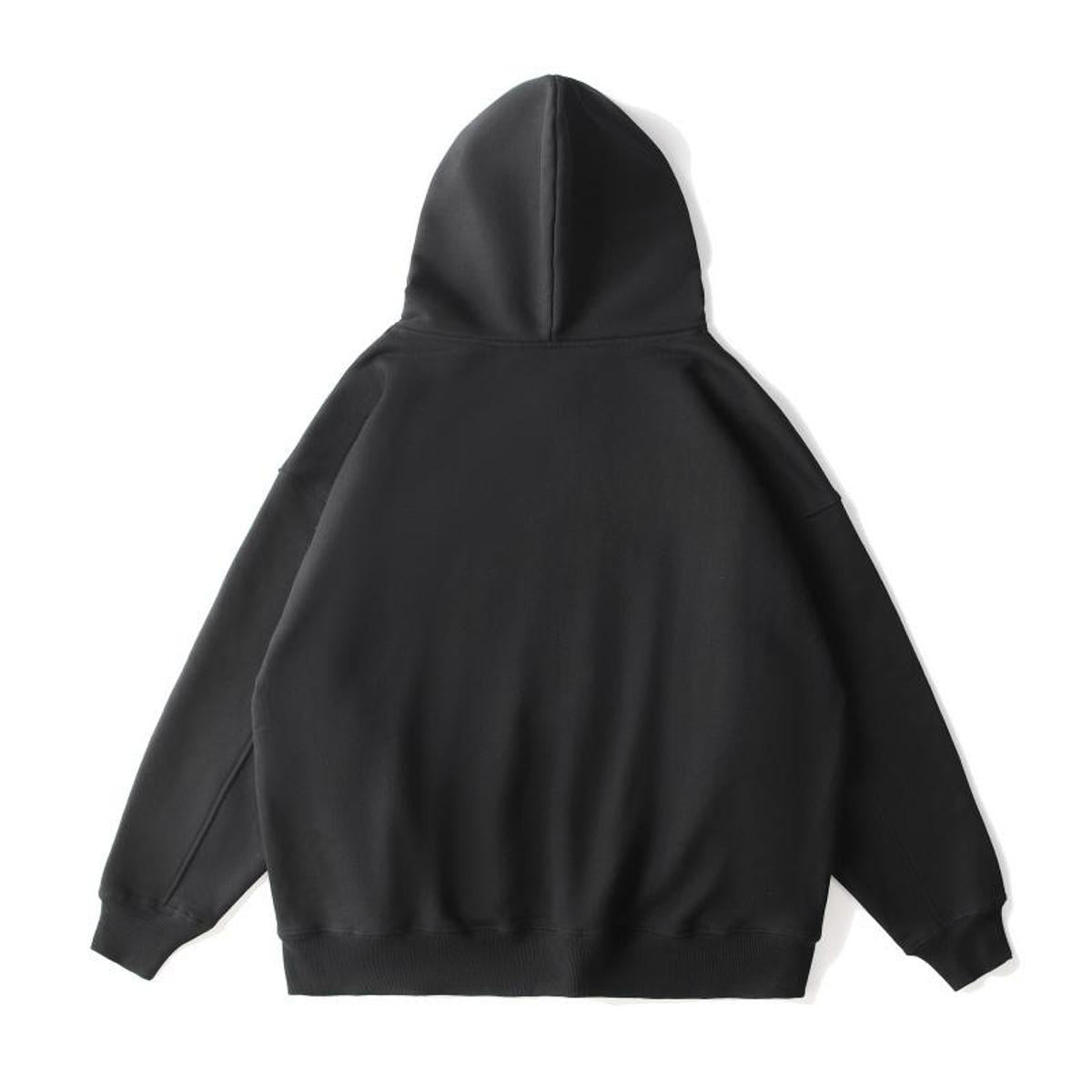 Black Unisex Custom Hoodie Back View – Blank for Logo Printing