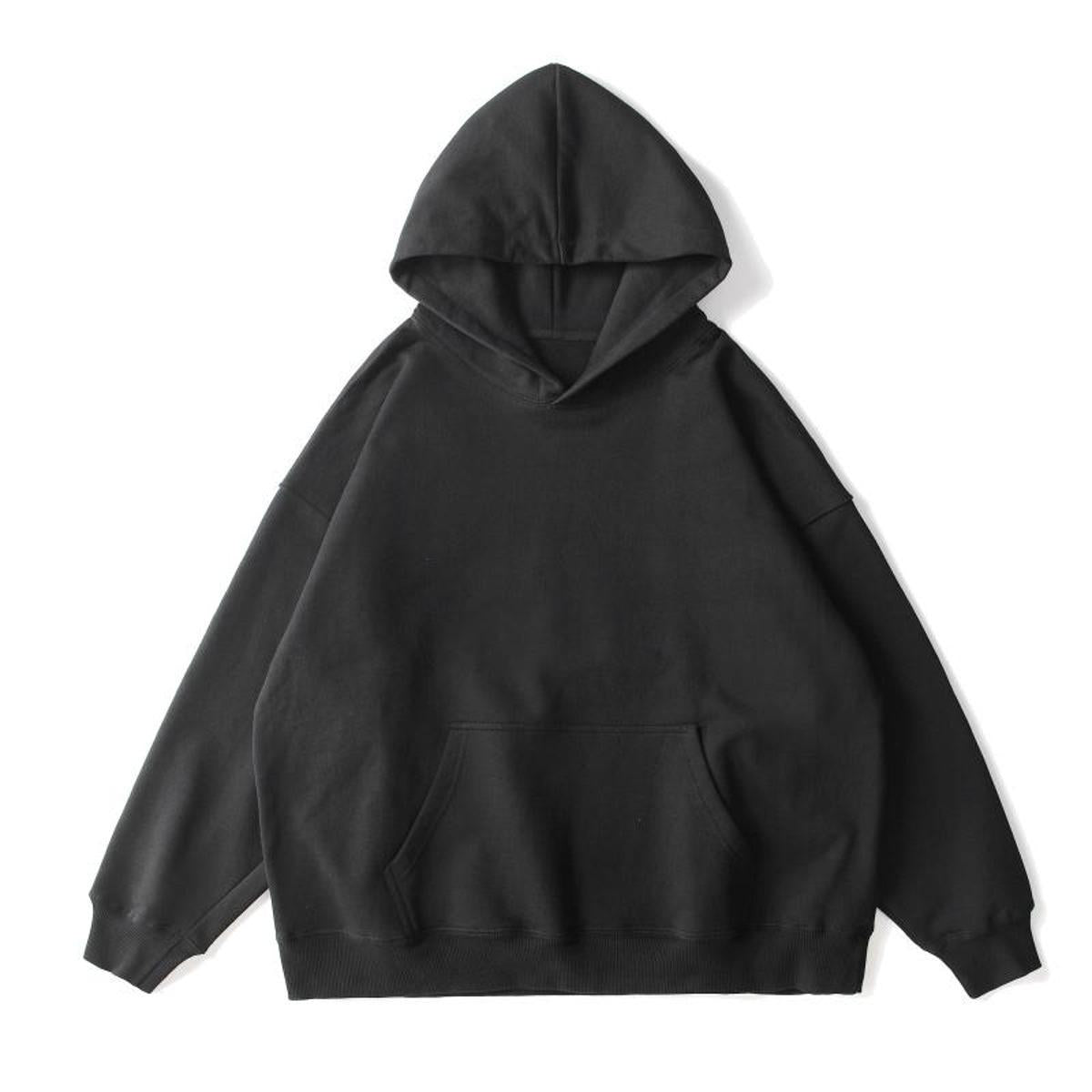 Black Unisex Custom Hoodie Front View – Bulk Order 100 pcs