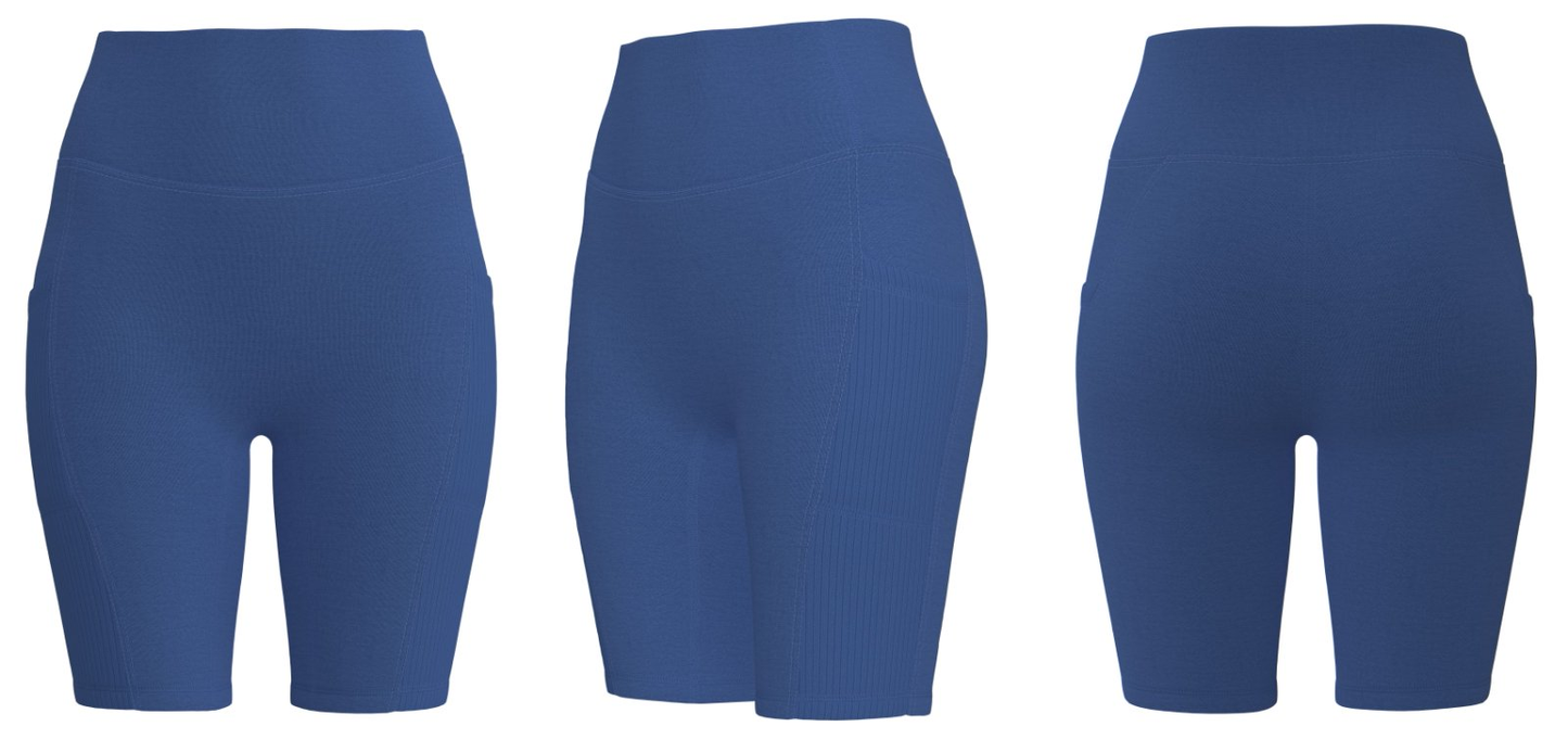 Blue legging shorts for women – OEM ODM activewear supplier