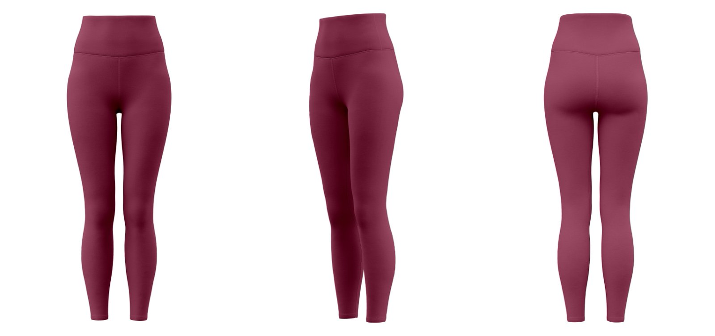 Burgundy sports leggings bulk order – custom logo activewear wholesale