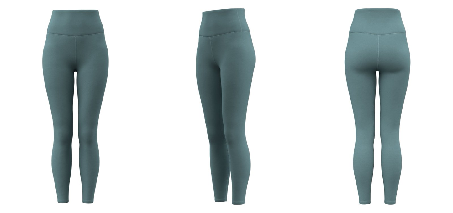 Dusty teal yoga leggings – wholesale custom activewear MOQ 100 pieces