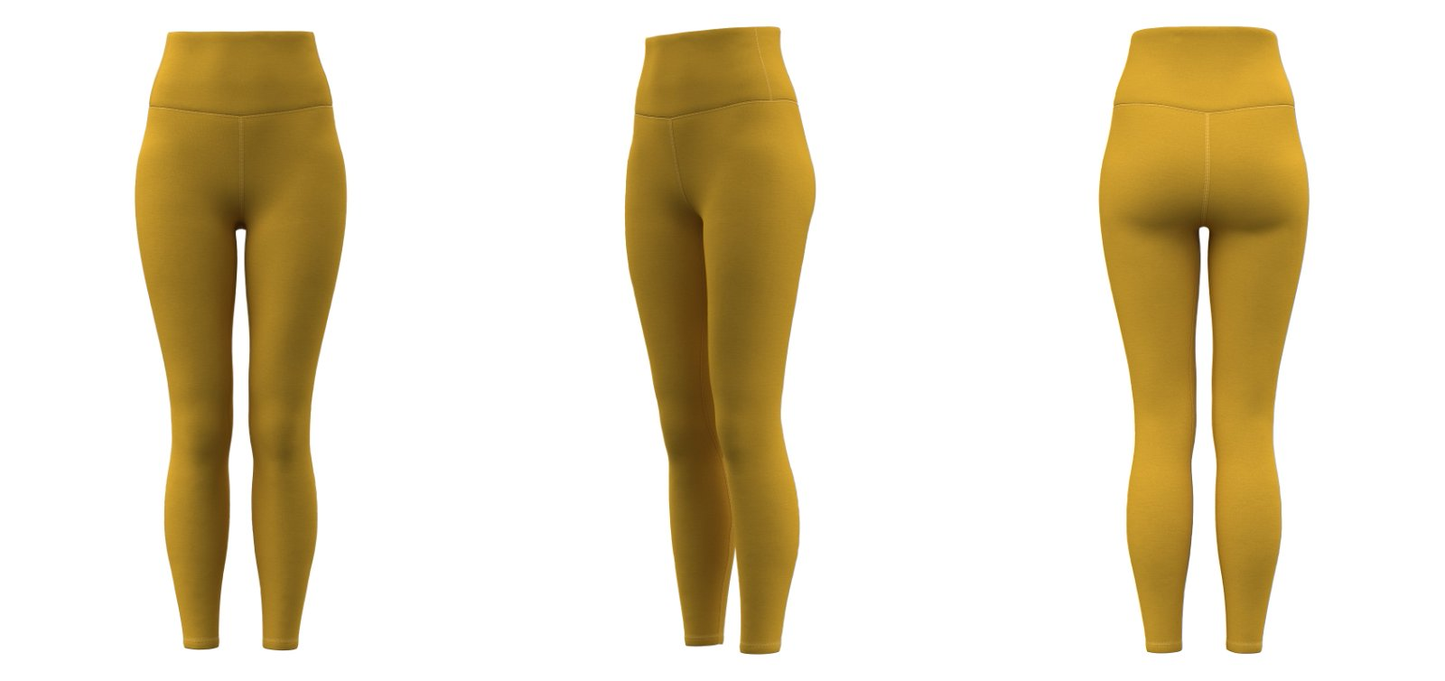 Light mustard yellow leggings – custom yoga wear bulk order for promotions