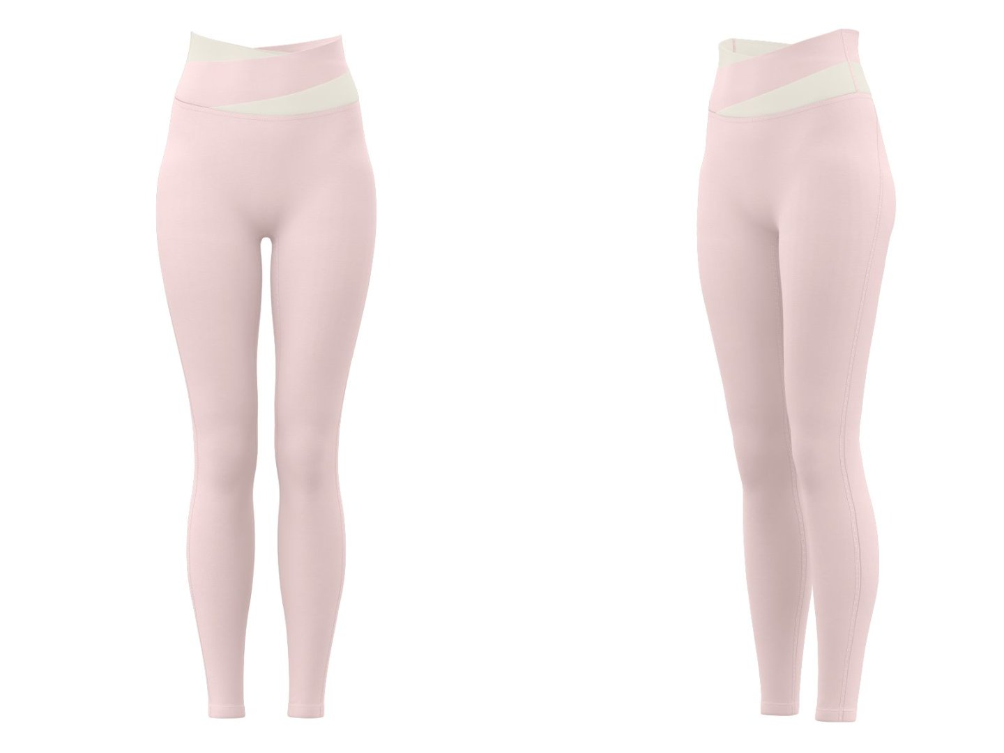 Women’s high-waist crossover leggings – Light Pink wholesale yoga leggings