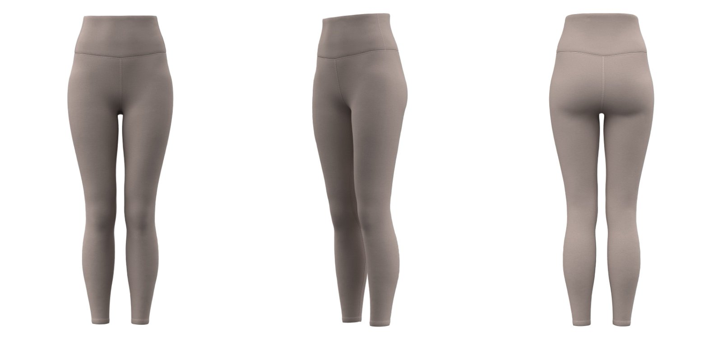 Light taupe yoga leggings – wholesale sportswear with custom branding