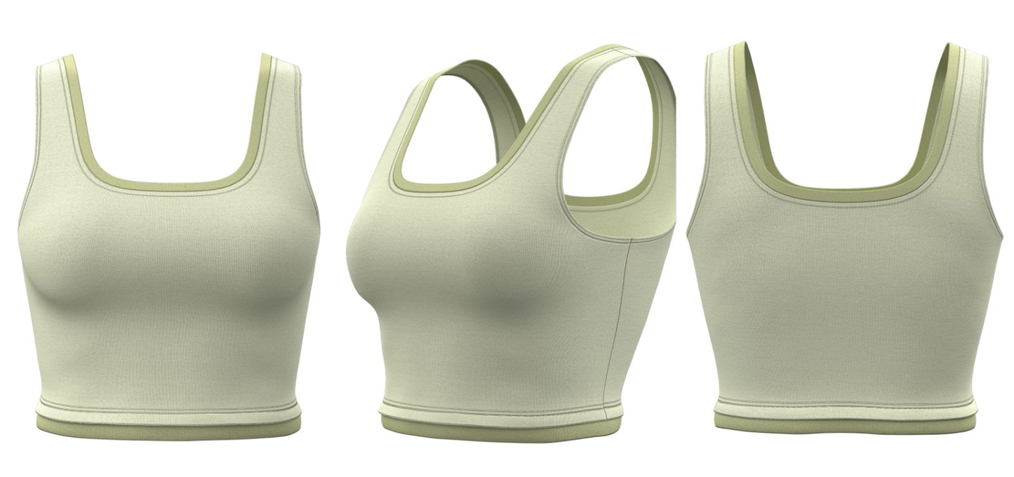 Mint green women’s athletic tank with square-neck design – customizable teamwear