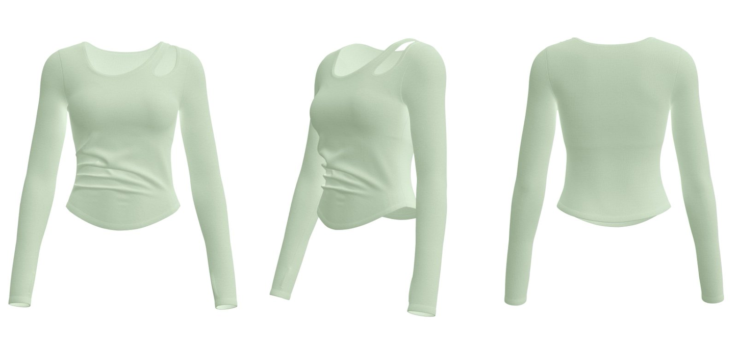 Custom mint green long sleeve yoga shirt for women – branded wholesale activewear