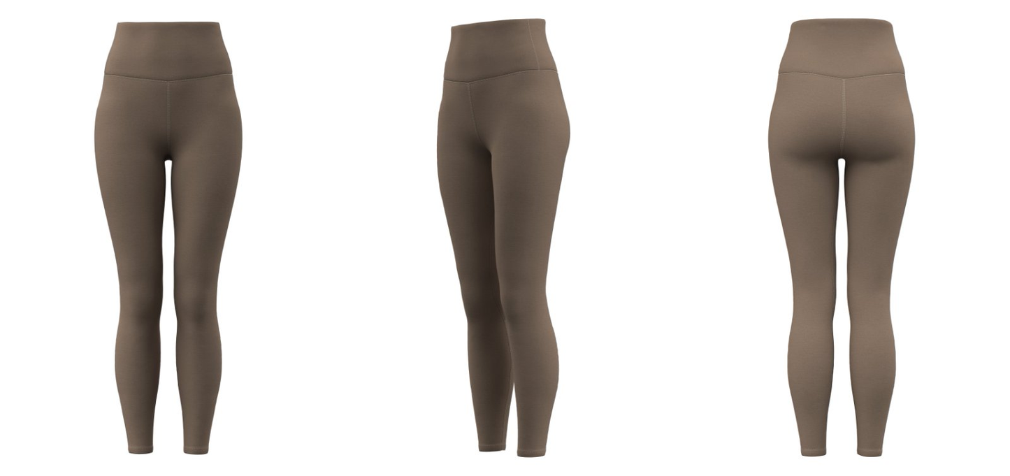 Mocha brown workout leggings – wholesale sportswear custom branding