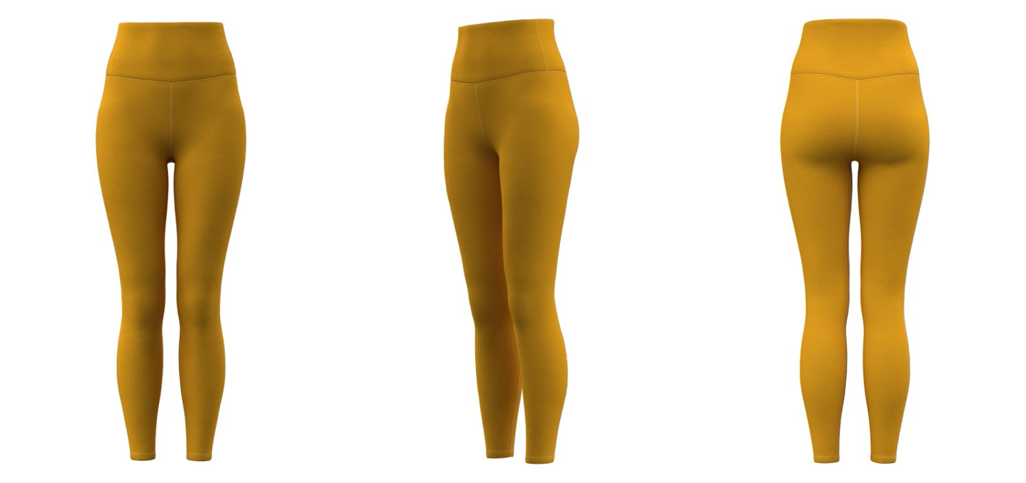 Mustard yellow yoga leggings wholesale – custom promotional activewear