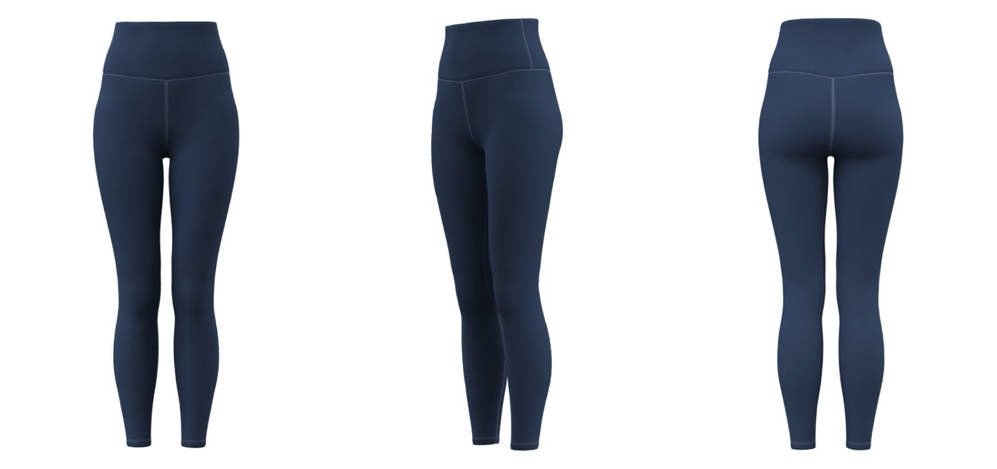 Navy blue sports leggings – wholesale yoga pants with custom logo MOQ 100