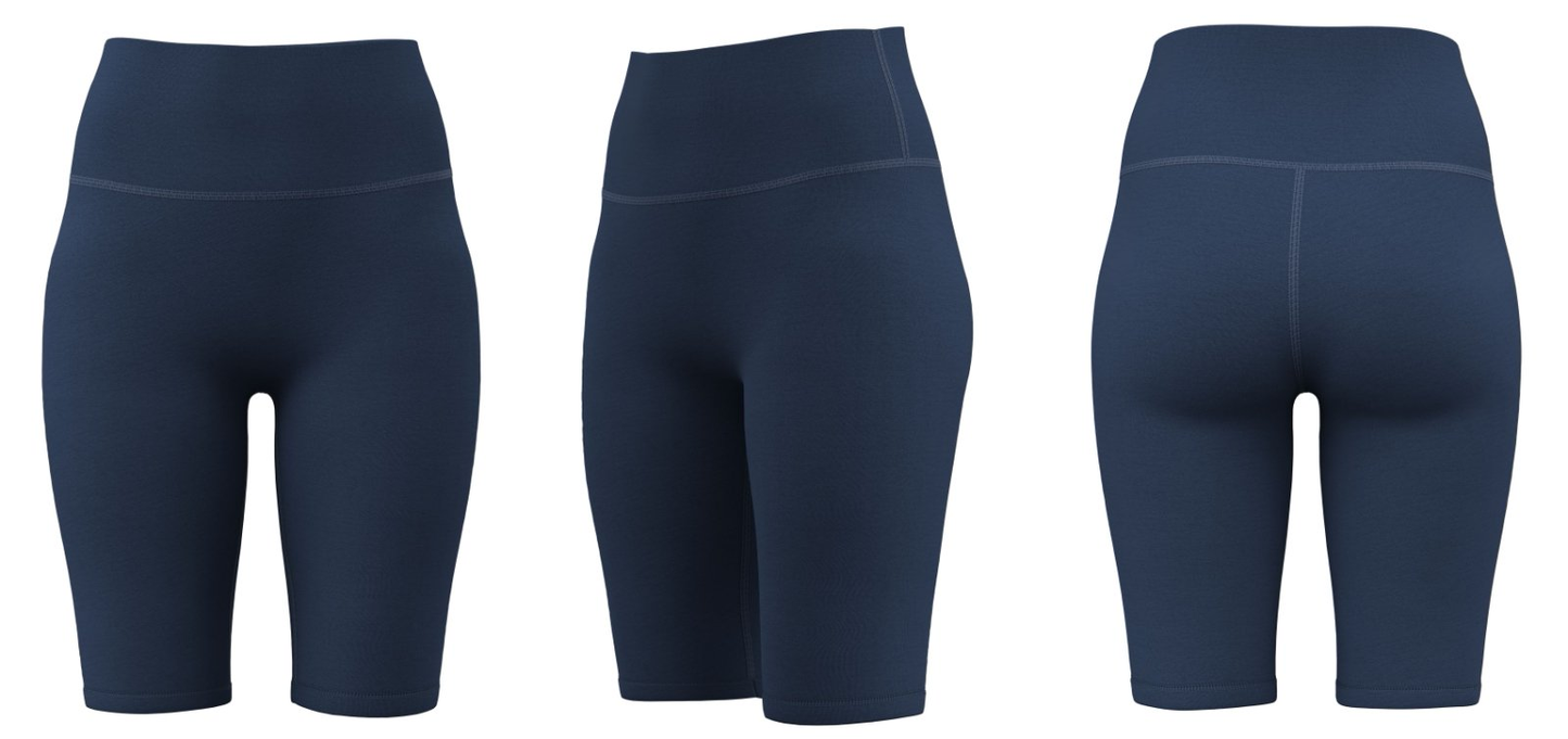 Navy blue biker shorts for women – wholesale activewear supplier