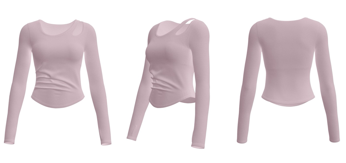 Custom pink long sleeve yoga top for women with logo printing – wholesale activewear