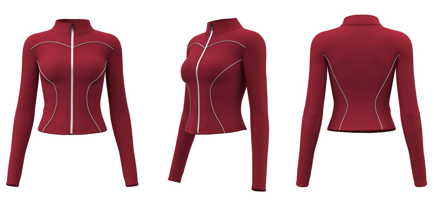 Custom Women’s Zip-Up Activewear Jacket – Yoga & Jogging Slim Fit | Logo Printing | MOQ 100
