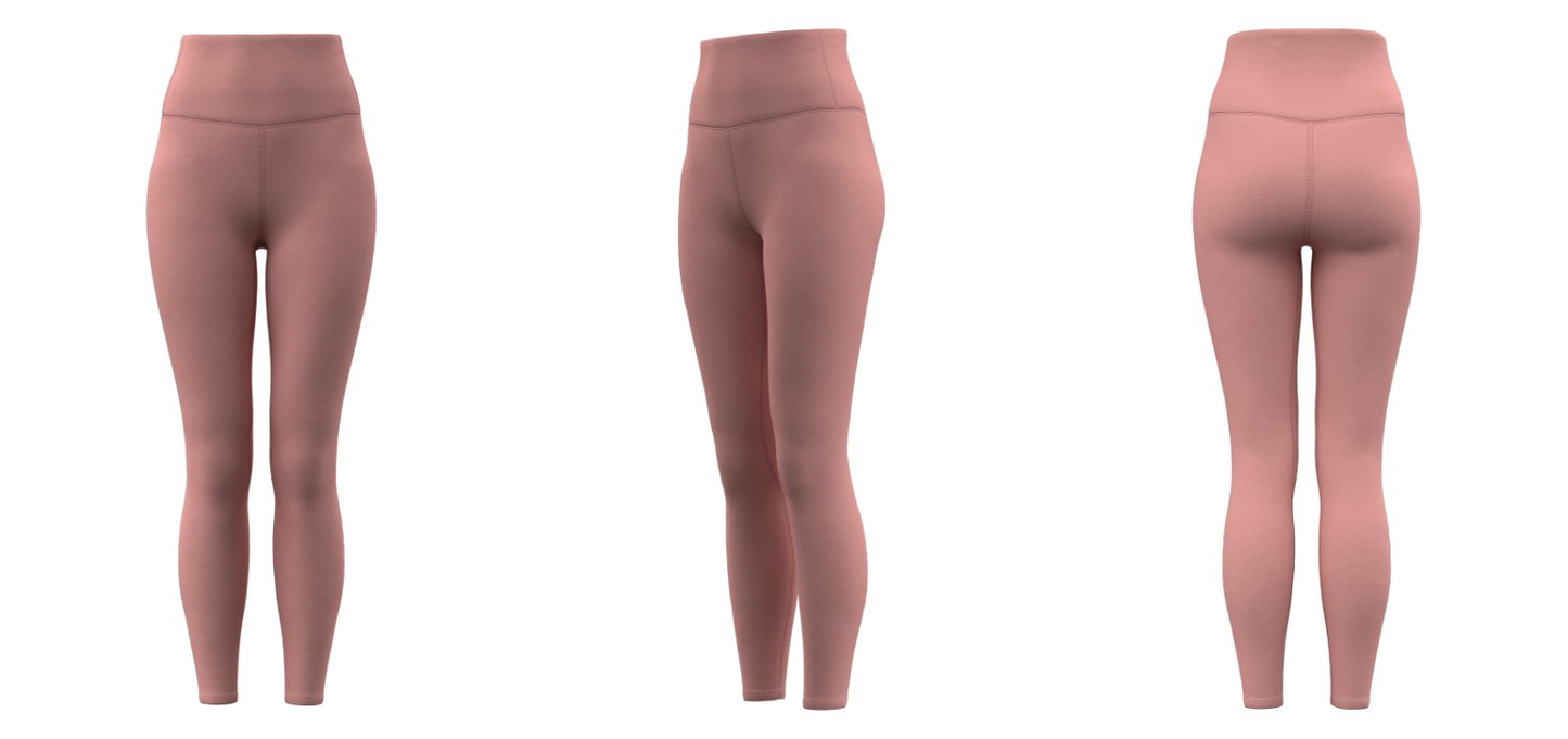 Rose pink yoga leggings – wholesale custom activewear with logo MOQ 100