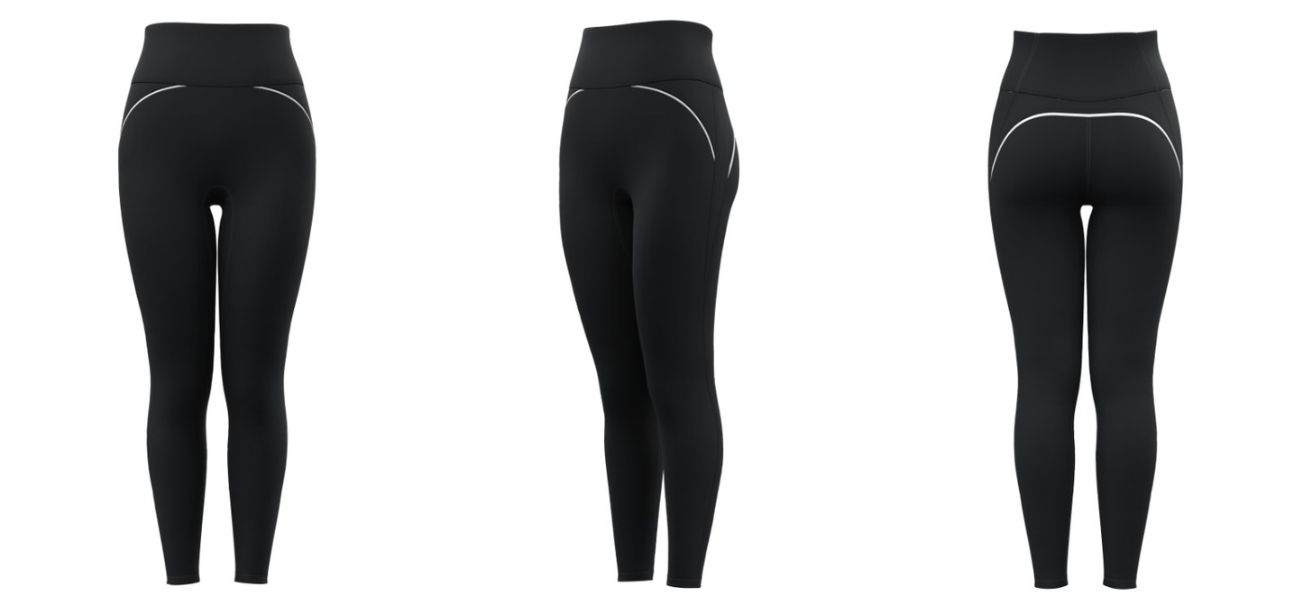 Black high waist active leggings with custom logo printing – wholesale women’s sportswear