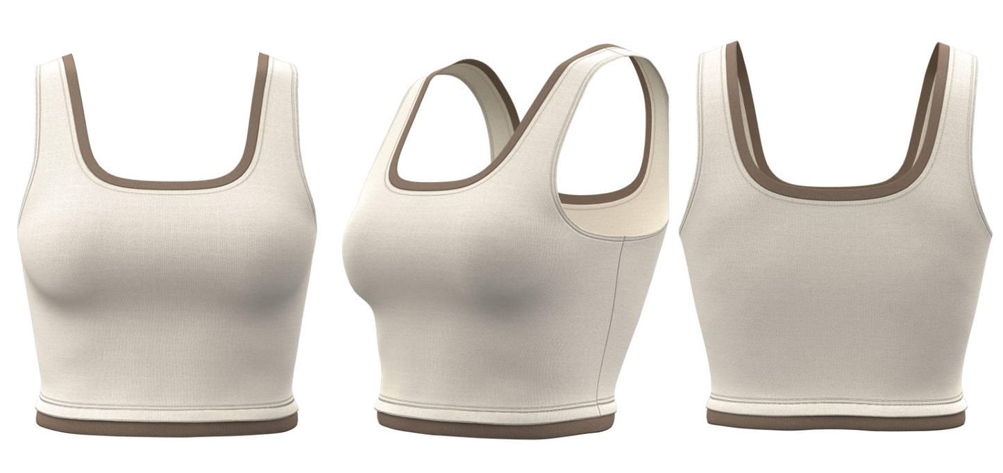 White women’s square-neck sports tank – wholesale activewear for teams