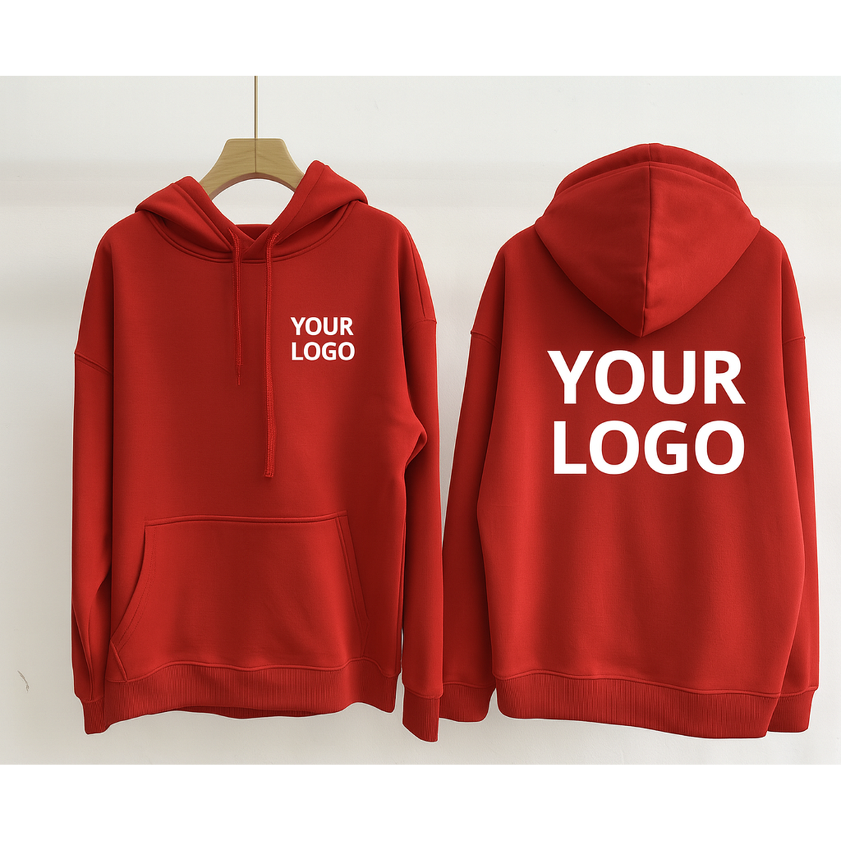 Custom pullover hoodie with company logo – bulk order MOQ 100 for corporate teams
