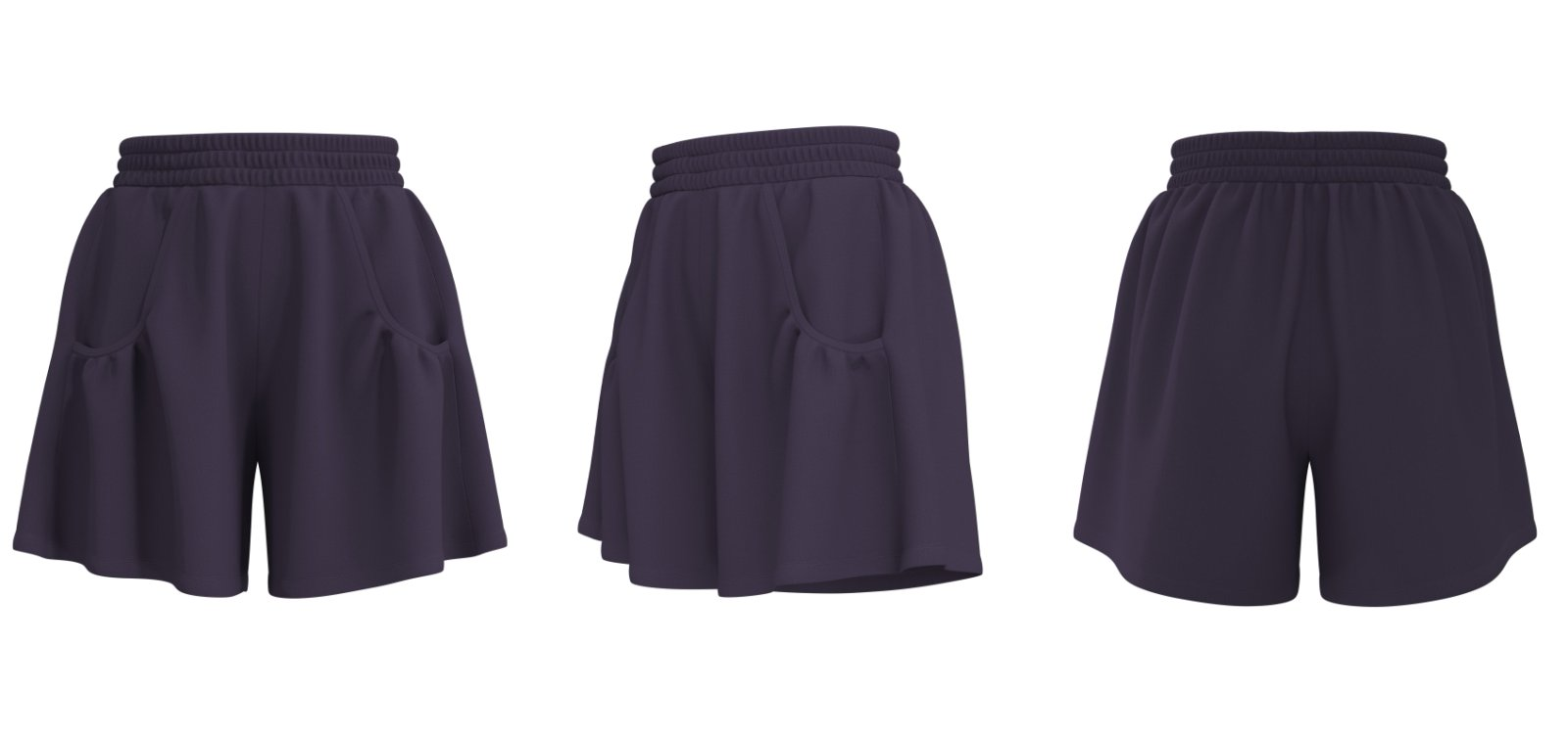 Purple wholesale women’s workout shorts with pockets