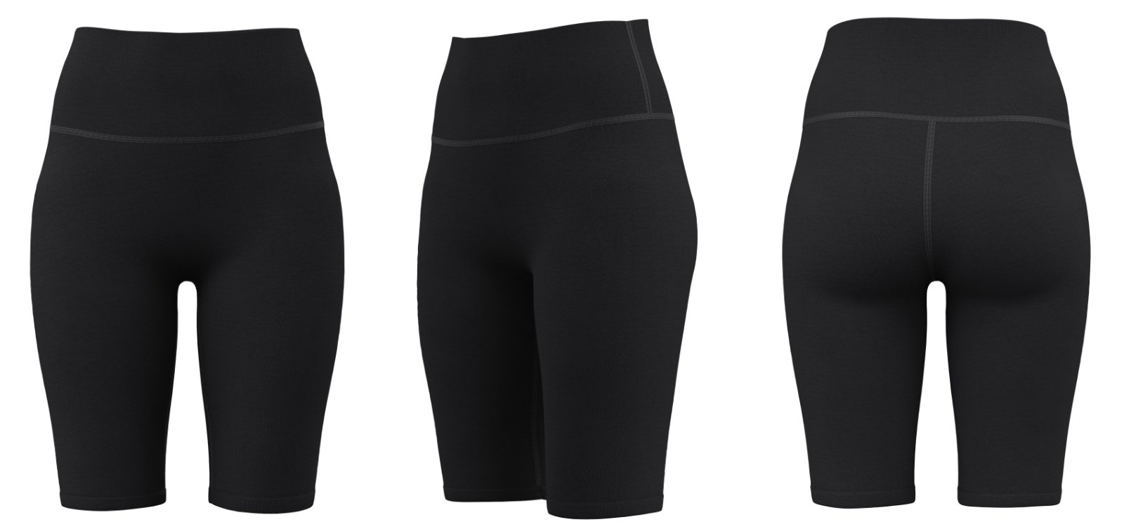 Black custom biker shorts with high-waist design – MOQ 100 pcs