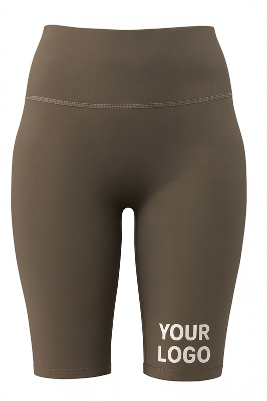 high-waist legging shorts with logo placeholder – wholesale women’s activewear