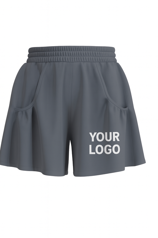 loose fit sports shorts with custom logo placement