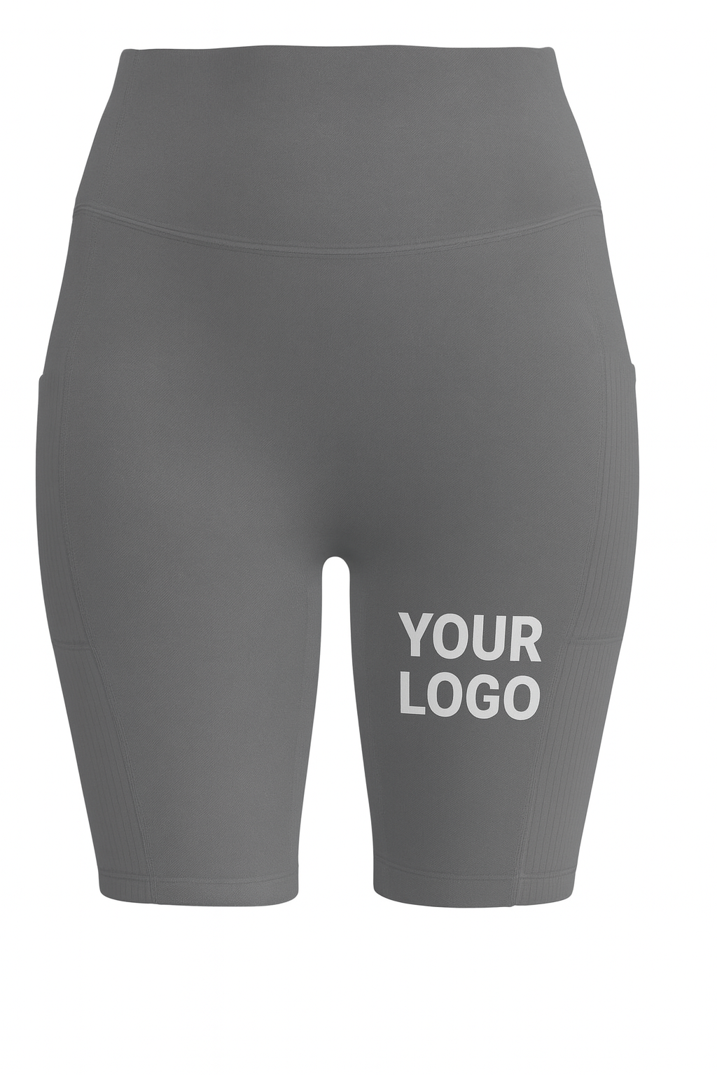 Women's athletic shorts with logo placement
