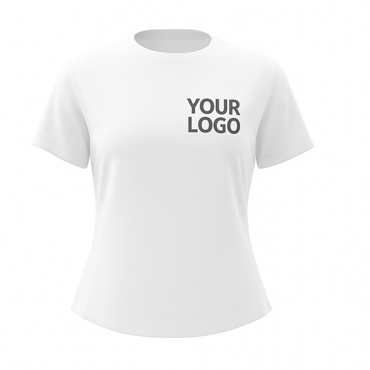 Custom short sleeve fitness T-shirt – wholesale logo printing with logo placement