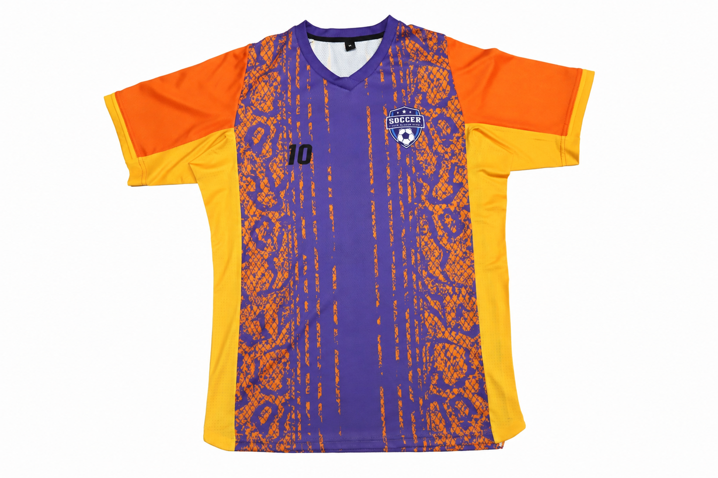 Custom Purple Orange Soccer Jersey – Team Logo Football Uniforms