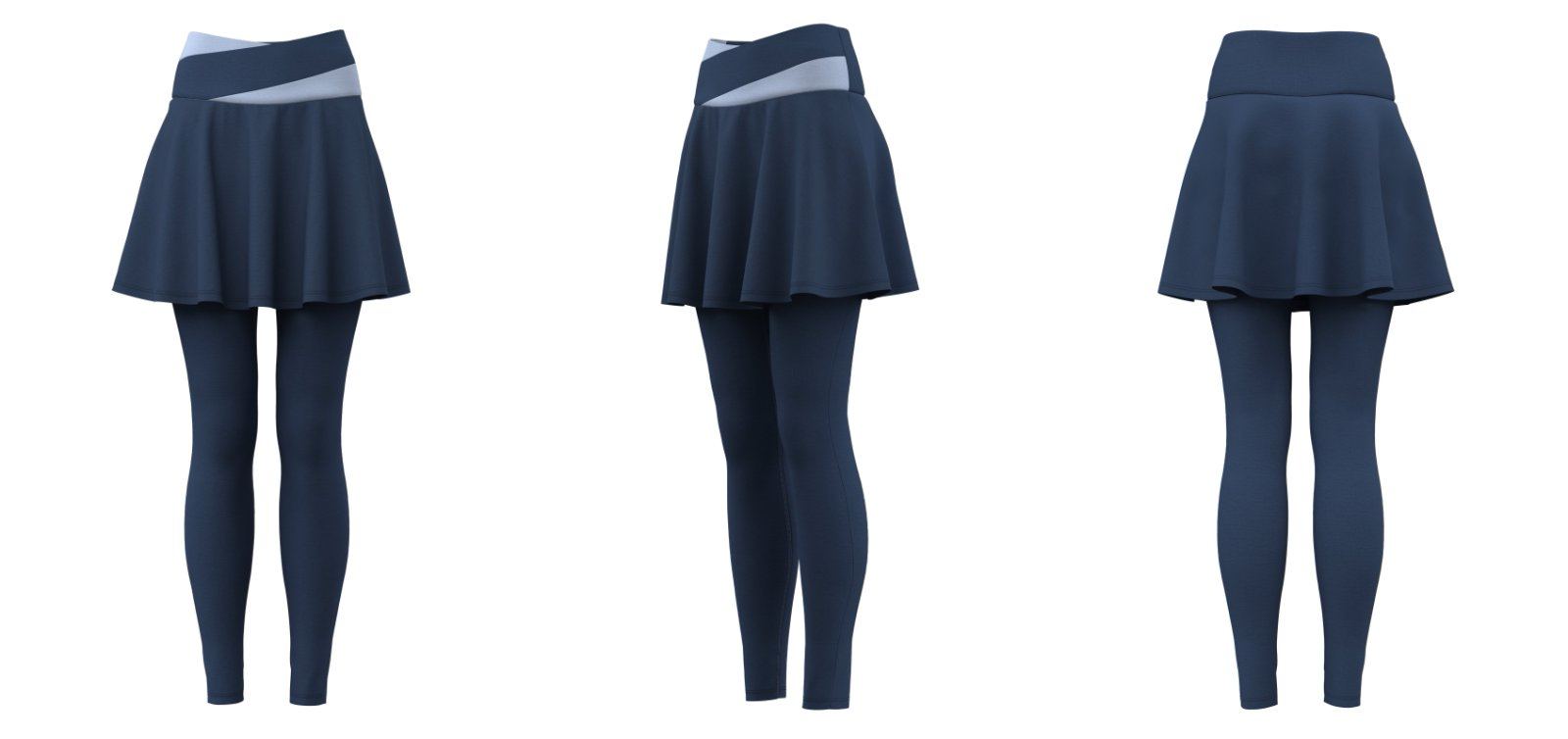 Navy blue skirted leggings full coverage activewear