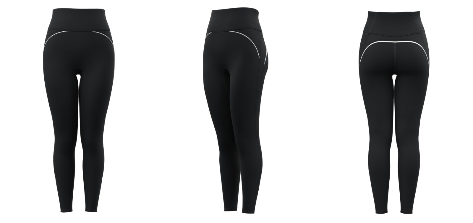 Black high waist active leggings with custom logo printing – wholesale women’s sportswear