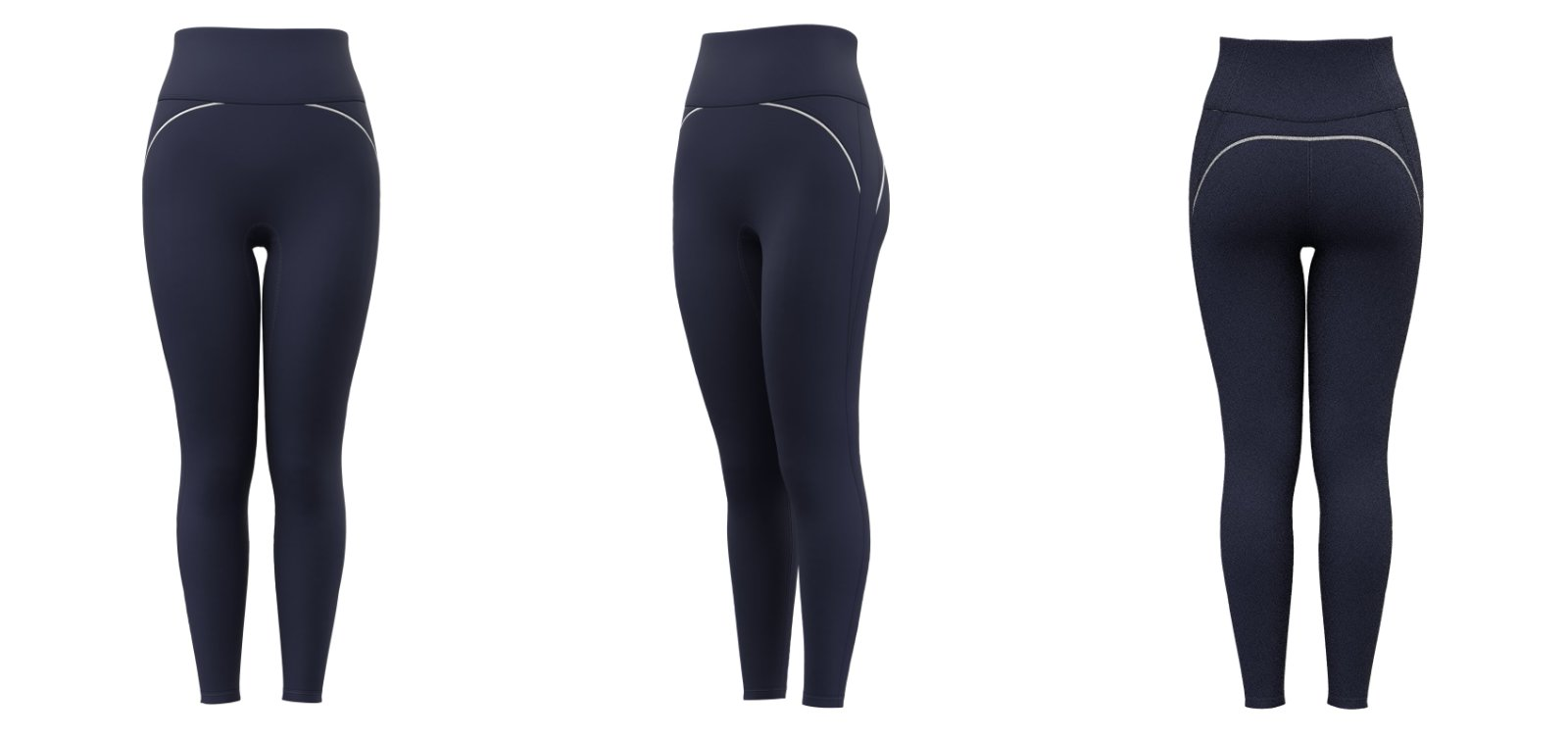 Navy blue high waist leggings customizable with your logo – bulk yoga and gym wear