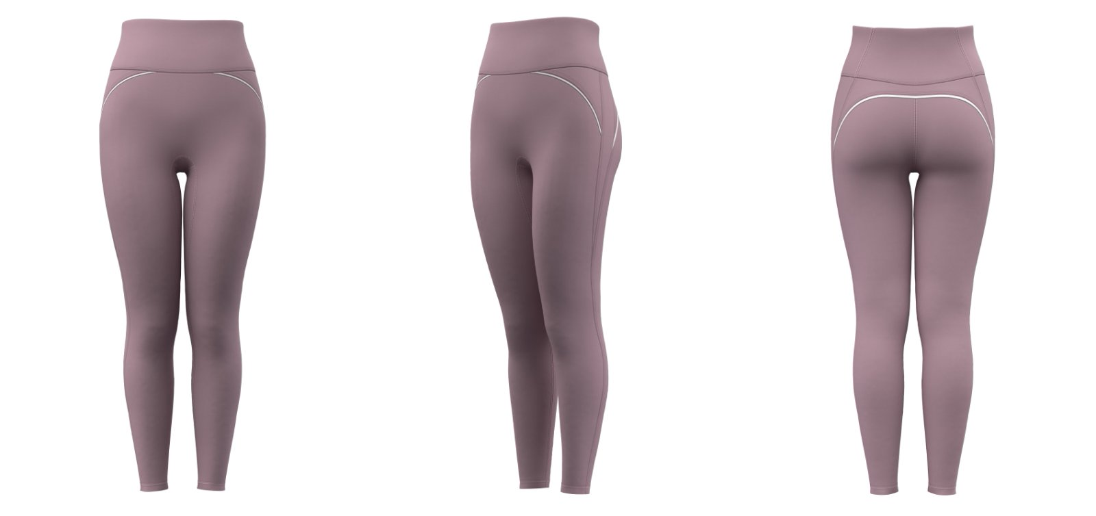 Lavender purple high rise leggings with logo printing – OEM women’s activewear