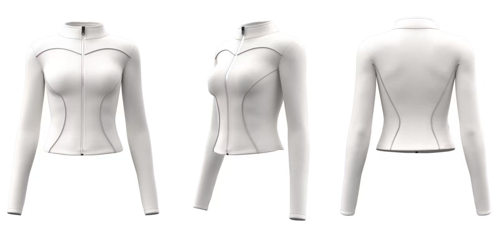 Women’s White Zip-Up Yoga & Jogging Jacket – Custom Logo Apparel